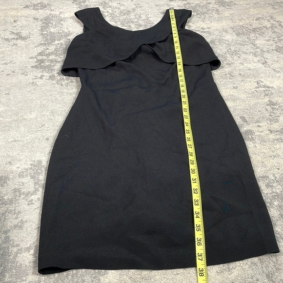 NWT Sandro Raviv Wrap Effect Crepe Dress LBD Sleeveless Cross Front Black Sz M - Picture 9 of 16